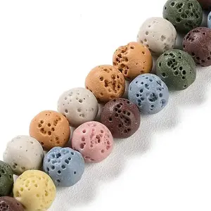 Synthetic Lava Rock Dyed Beads Strands