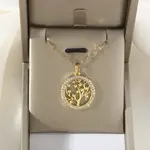 Brass Micro Pave Clear Cubic Zirconia Tree of Life Pendants