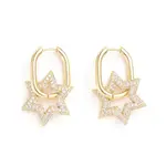 Brass Micro Pave Cubic Zirconia Huggie Hoop Earrings