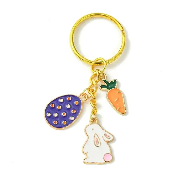 Easter Egg & Rabbit & Carrot Alloy Enamel Pendant Keychain