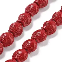 Synthetic Coral Carved Beads Strands