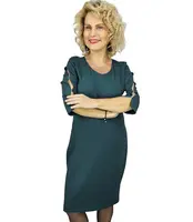 Pri Elegant midi pencil dress with decorative sleeves LIDIA