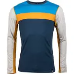 Bula RETRO WOOL CREW Pánské triko s dlouhým rukávem, modrá, velikost