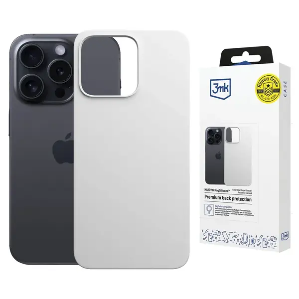 Zadní kryt 3mk Hardy MagSilicone pro Apple iPhone 16e / 17e, bílá
