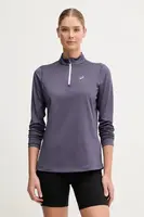 Sportovní tričko s dlouhým rukávem Asics fialová barva, s pologolfem, 2012D294