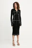 Šaty Patrizia Pepe černá barva, midi, přiléhavé, 8A1522 K265