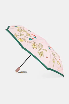 Deštník Moschino růžová barva, 8990