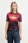 Tričko Desigual AFRICA dámské, oranžová barva, 25WWTF05