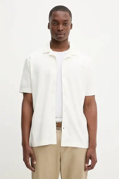 Košile Marc O'Polo pánská, béžová barva, regular, 526204753088