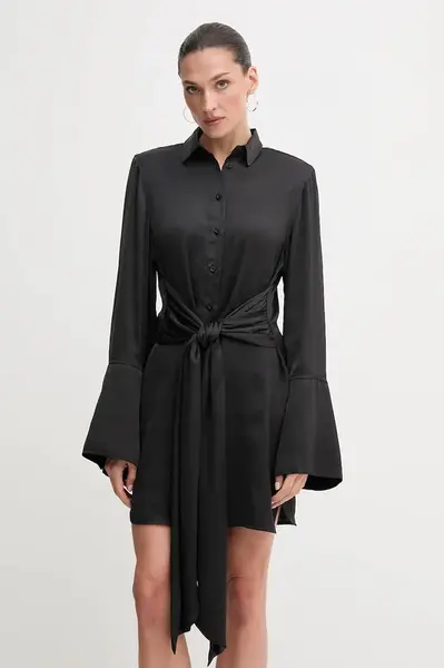 Šaty Rotate černá barva, mini, 114334100