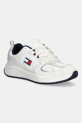 Tenisky Tommy Jeans TJM RUNNER MIX MATERIAL pánské, bílá barva, EM0EM01581