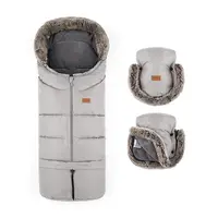 Petite&Mars Set zimní fusak Arctic 4v1 + rukavice na kočárek Furry Champagne Shower