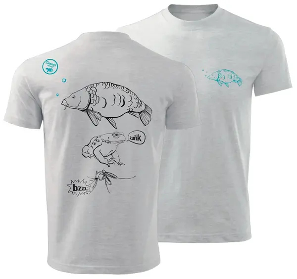 Giants fishing tričko dětské kapřík šedé - 7-8 let