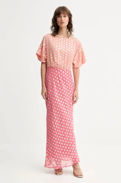 Šaty Never Fully Dressed růžová barva, maxi, NFDDR2090