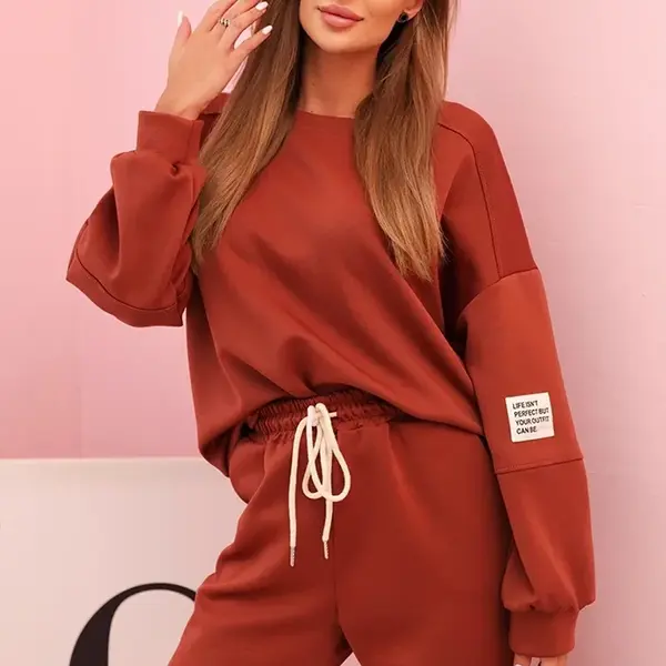 Kesi Włoski Komplet mikina + kalhoty máslově hnědá