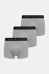 Boxerky Tommy Hilfiger 3-pack pánské, šedá barva, UM0UM03400