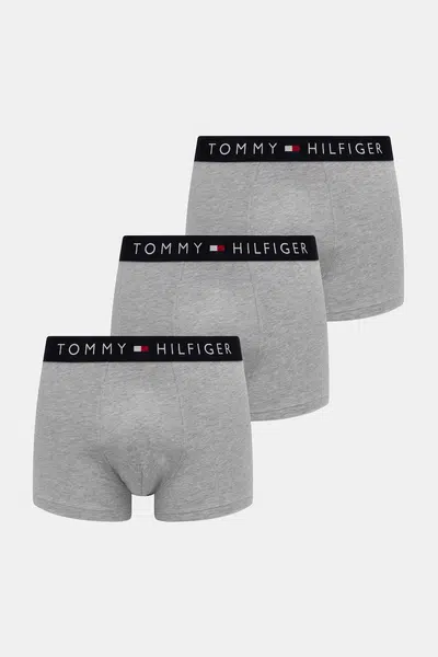 Boxerky Tommy Hilfiger 3-pack pánské, šedá barva, UM0UM03400