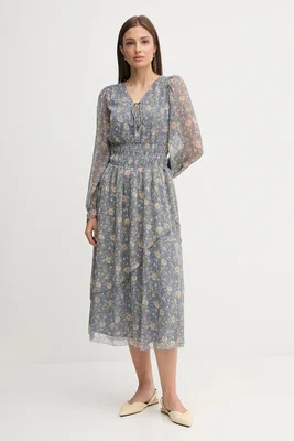 Šaty Pepe Jeans modrá barva, midi, PL9537692