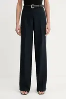 Kalhoty Iceberg dámské, tmavomodrá barva, široké, high waist, B101 5257