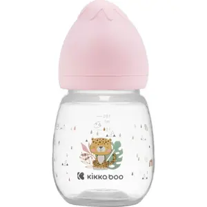 KikkaBoo Dojčenská fľaša 180 ml 3m+ Savanna Pink