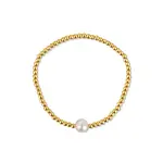 JwL Luxury Pearls Pozlátený korálkový náramok s pravou sladkovodnou perlou JL0714