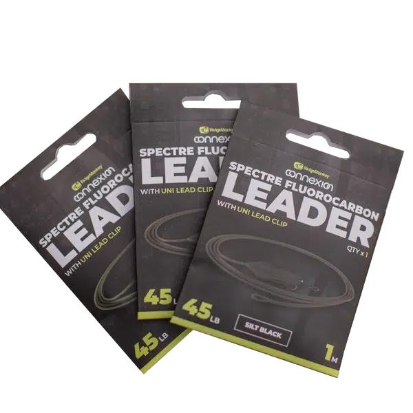 Ridgemonkey montáž spectre fluorocarbon uni lead clip leader 45 lb - camo green