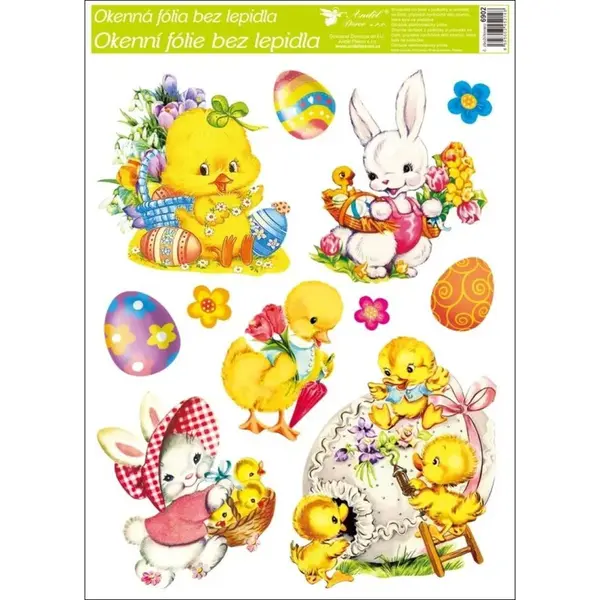Anděl Okenné fólie veľkonočné kuriatka 30 x 42 cm obrázok 3