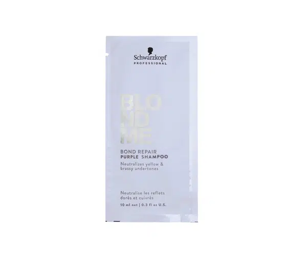 Neutralizační šampon pro posílení blond vlasů Schwarzkopf BlondMe Bond Repair Purple Shampoo - 10 ml