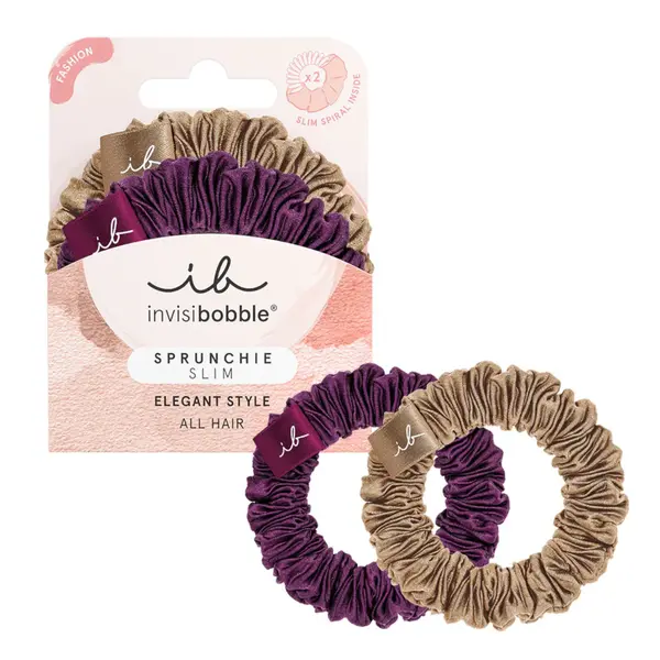 Ozdobné spirálové gumičky Invisibobble Sprunchie Slim The Snuggle Is Real - 2 ks + dárek zdarma