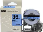 Epson LK-7LBP, SC36BW, C53S657504, 36mm x 9m, černý tisk / modrý podklad, kompatibilní páska