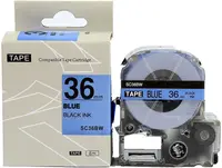 Epson LK-7LBP, SC36BW, C53S657504, 36mm x 9m, černý tisk / modrý podklad, kompatibilní páska