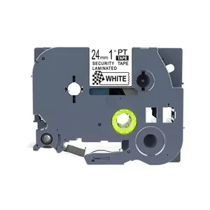 Kompatibilní páska s Brother TZ-SE5 / TZe-SE5, 24mm x 8m, černý tisk / bílý podklad, plombovací
