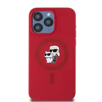 Zadní kryt Karl Lagerfeld KLHMP15XSCMKCRHR Silicone KC Body Ring Max MagSafe pro Apple iPhone 15 Pro, red