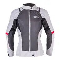 Dámská letní moto bunda W-TEC Lucina šedá-krémově bílá S