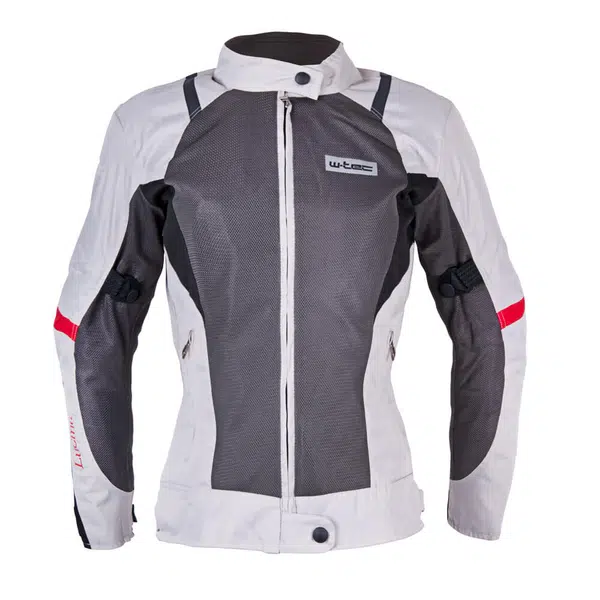 Dámská letní moto bunda W-TEC Lucina šedá-krémově bílá S