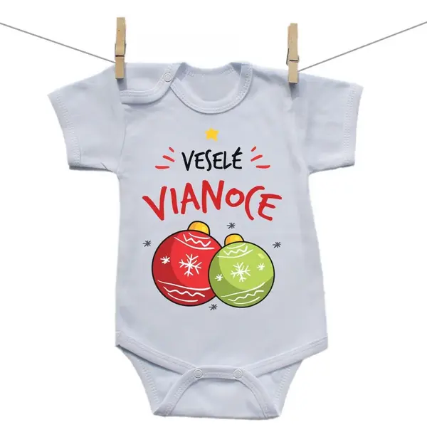 Boodyy Body s krátkym rukávom Veselé Vianoce 74 (6-9 mesiacov)