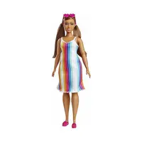 Mattel Barbie modelka 30cm prúžkované šaty