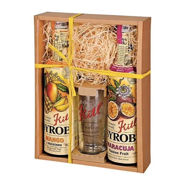 KITL Dárková kazeta se skleničkou mango + maracuja 2 x 500 ml