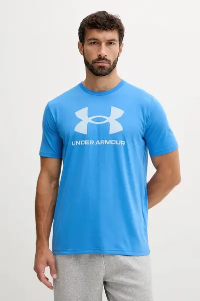 Tričko Under Armour SPORTSTYLE LOGO pánské, tmavomodrá barva, s potiskem, 1382911