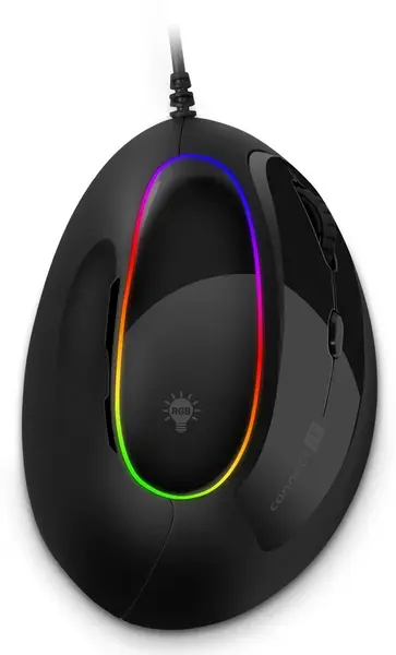 Connect IT For health RGB Ergonomická vertikální myš drátová černá