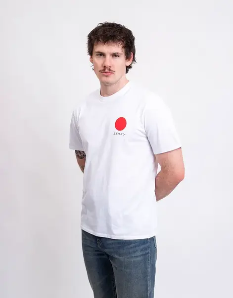 Tričko Edwin Japanese Sun TS White garment washed