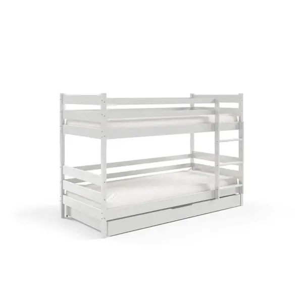 MASSENO POSTEL SIMBA 80x190 s úložným prostorem, Bílá