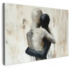 MuchoWow OBRAZ NA PLÁTNĚ Abstraktní - Láska - Černobílé - Moderní 120x80 cm