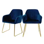 ML-DESIGN JÍDELNÍ ŽIDLE, sada 2 ks, modrý samet