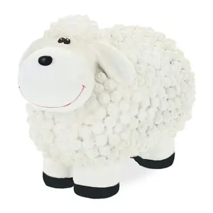 Relaxdays FIGURKA Bílá zahradní ovečka polyresin
