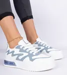 Gemre Blue women's sneakers with denim detail Lasata