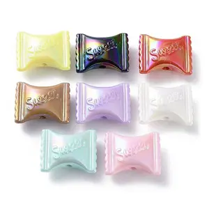 UV Plating Rainbow Iridescent Acrylic Beads