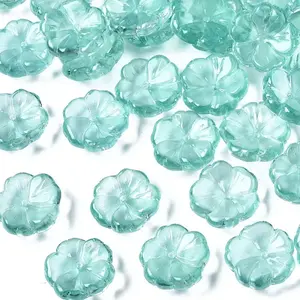 Transparent Spray Painted Glass Beads
