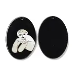 Opaque Smiling Human Pattern Acrylic Pendants