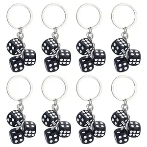 8Pcs Dice Resin Keychains